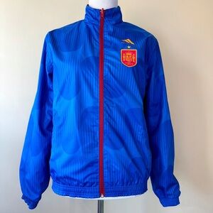 Adidas Spain Soccer World Cup Anthem Reversible Jacket Womens Size Small Blue